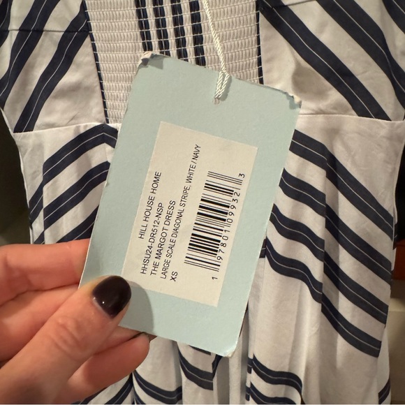 NWT Hill House Home - The Margot Dress - Navy Stripe - XS - Picture 8 of 12